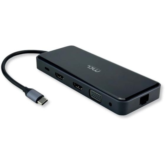 MCL MD1A99AUSB3C557, Avec fil, USB 3.2 Gen 1 (3.1 Gen 1) Type-C, 100 W, 3,5 mm, 10,100,1000 Mbit/s, Noir