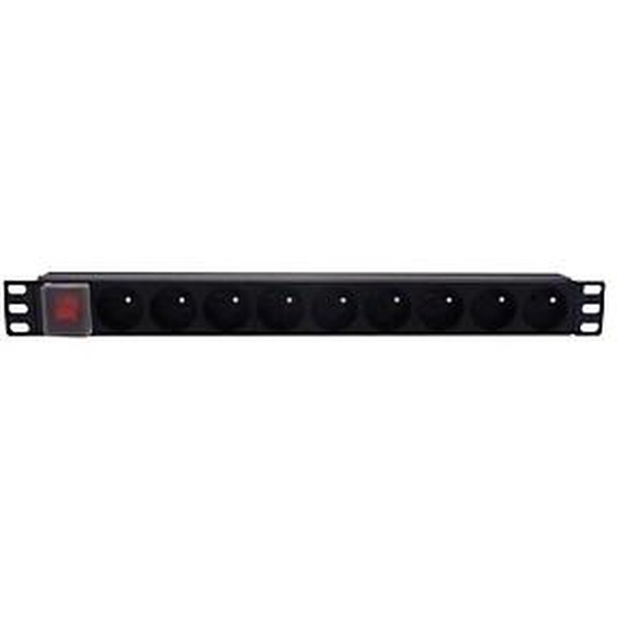 MCL SAMAR MCL 9A/RE-9, Bloc dalimentation, Noir, 250 V, 9 sortie(s) CA, 16 A, 48,3 cm (19)