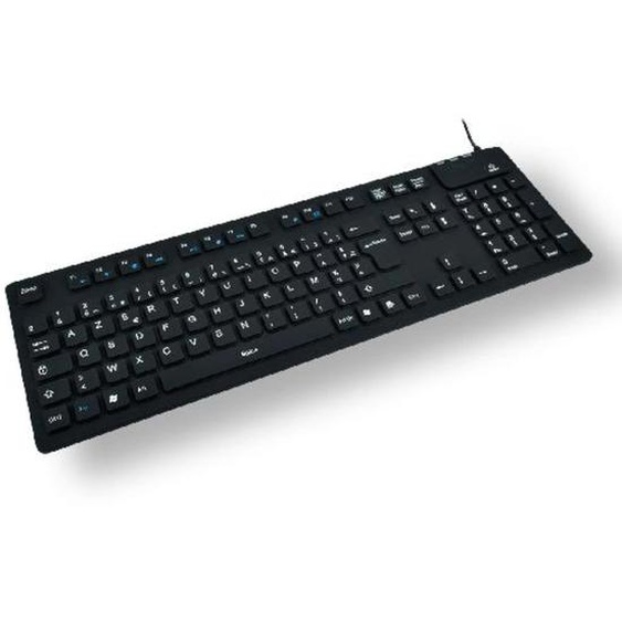 MCL SAMAR MCL ACK-729/N, Taille réelle (100 %), Avec fil, USB + PS/2, Clavier à membrane, AZERTY, Noir
