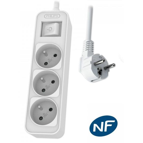 MCL CHP2134W/19, 1,5 m, Intérieure, Géré, Blanc, 3 sortie(s) CA, 250 V