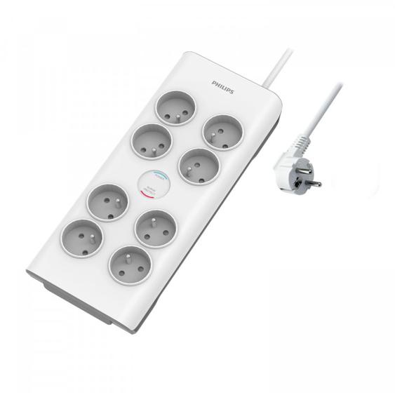 MCL SPN7080WA/19, 2 m, Intérieure, Protection contre les surcharges, Blanc, 8 sortie(s) CA, 230 V