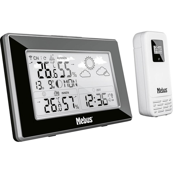 Station météo MEBUS Funk 40917, noire/argentée