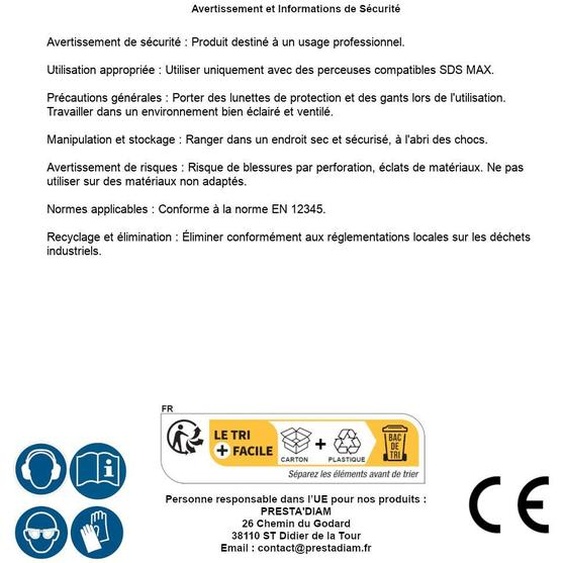 Mèche SDS Max 4 Têtes 32x600 mm - Acier - Haute Précision - Idéale pour Perçage Efficace - D-Work