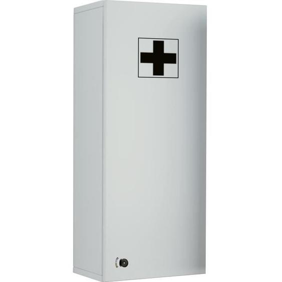 Medasa L Armoire à pharmacie murale, 1 porte avec serrure, blanc.