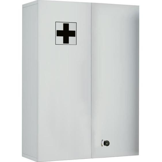 Medasa XL Cabinet de salle de bain armoire à pharmacie pour mural, 2 portes, avec serrure, blanc.