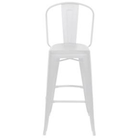 Meet Paperflow Tabouret haut dextérieur Urban en acier - Blanc - Lot de 2