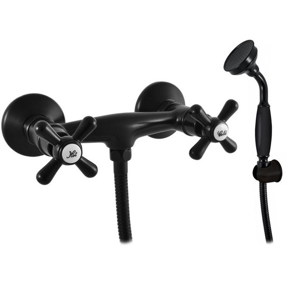 Mélangeur douche mural rétro MORAVA en laiton noir--