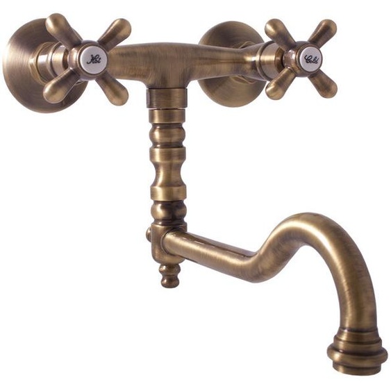 Mélangeur évier MORAVA RETRO pivotant en laiton bronze