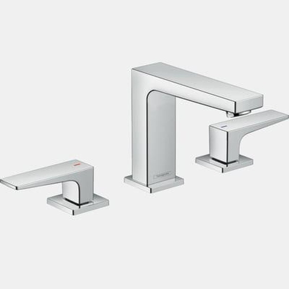 Mélangeur lavabo Metropol 110, 3 trous poignées manettes, bonde Push-Open chromé