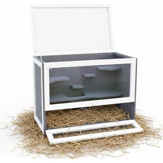 Melko Cage pour hamster Cage pour rongeurs Cage pour petits animaux en bois 3 étages Cage pour souris Cage pour petits animaux Cochons dInde Gerbilles Rats Villa Maison XXL Verre Nature Couvercle