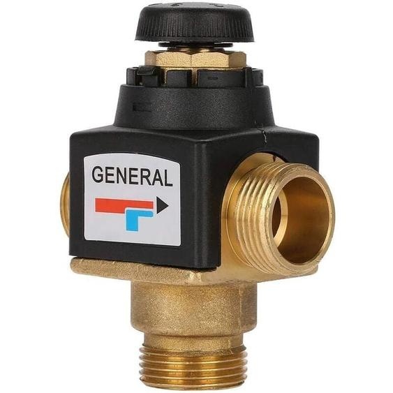 Memkey - Mitigeur thermostatique pour chauffe-eau solaire en laiton ¨¤ filetage male 3 voies DN20, mitigeur thermostatique