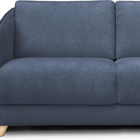 MERIBEL - Canapé convertible scandinave 3 places - Velours déperlant, Bleu marine