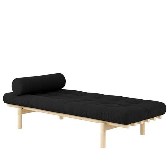 Méridienne futon NEXT en pin massif coloris charbon couchage 75 x 200 cm