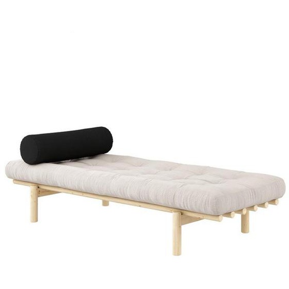 Méridienne futon NEXT en pin massif coloris ivoire couchage 75 x 200 cm