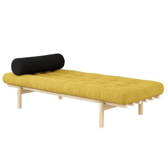 Méridienne futon NEXT en pin massif coloris miel couchage 75 x 200 cm