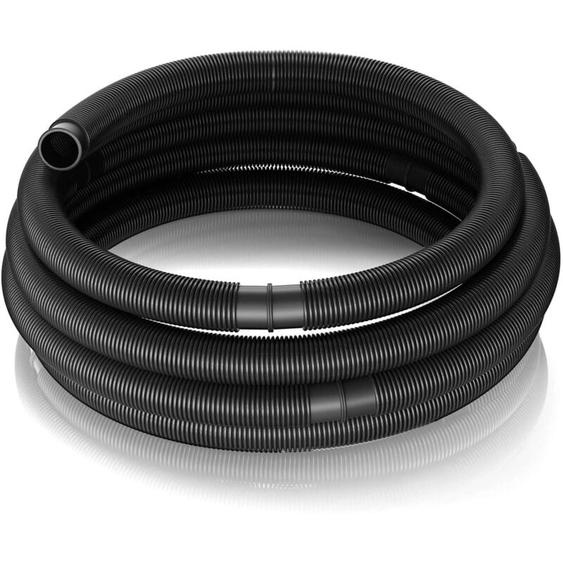 Mèrlett - Wiltec Tuyau piscine noir – 15 m de long, ø 38 mm – Tuyau solaire flottant à sections préformées – 190 g/m – made in Europe – Boyau