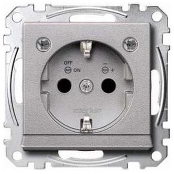 Merten MEG2304-0460 Steckdose CEE 7/3 Aluminium (MEG2304-0460)