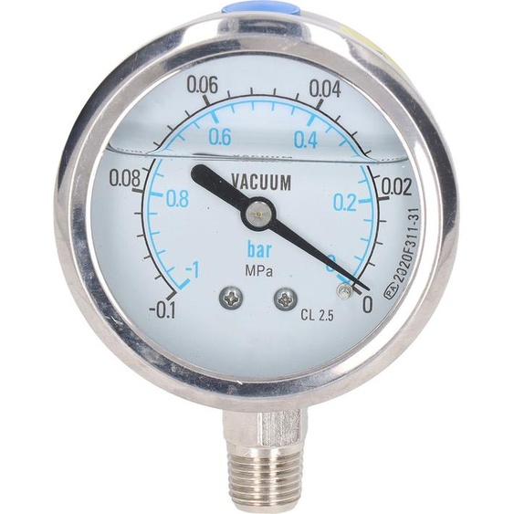 Mesureur de pression de vide en acier inoxydable 1/4in NPT à double échelle pour leau et lhuile 0.10Mpa