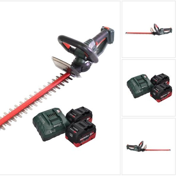 Metabo HS 18 LTX 45 Taille-haie sans fil 18 V 43 cm + 2x Batteries 8,0 Ah + Chargeur