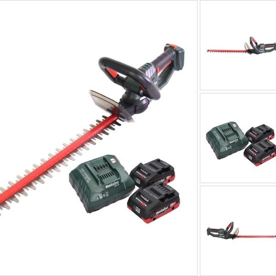 Metabo HS 18 LTX 65 Taille-haie sans fil 18 V 63 cm + 2x Batteries 4,0 Ah + Chargeur