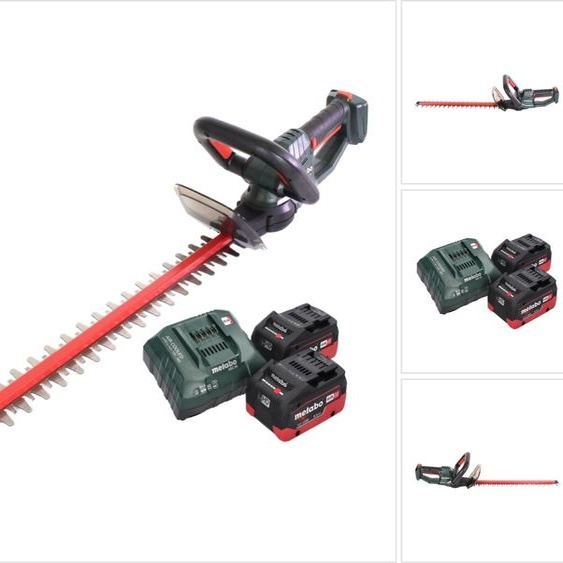 Metabo HS 18 LTX 65 Taille-haie sans fil 18 V 63 cm + 2x Batteries 5,5 Ah + Chargeur