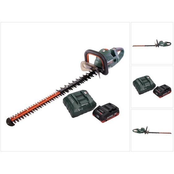 Metabo HS 18 LTX BL 75 Taille-haie sans fil 18 V 75 cm Brushless + 1x batterie 4,0 Ah + chargeur + chargeur de batterie