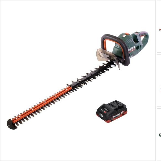 Metabo HS 18 LTX BL 75 Taille-haie sans fil 18 V 75 cm Brushless + 1x batterie 4,0 Ah - sans kit de chargement