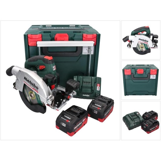Metabo KS 18 LTX 66 BL Scie circulaire sans fil 18 V 165 mm (611866660) + 2x Batteries 5,5 Ah + Chargeur + Coffret metaBOX