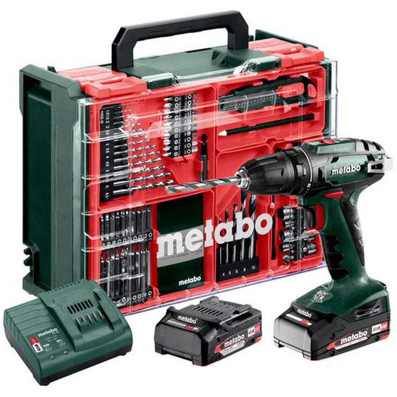 Metabo - Perceuse-visseuse sans fil 18V BS18 avec 2 batteries 18V 2,0 Ah - chargeur et coffret daccessoires - 602207710