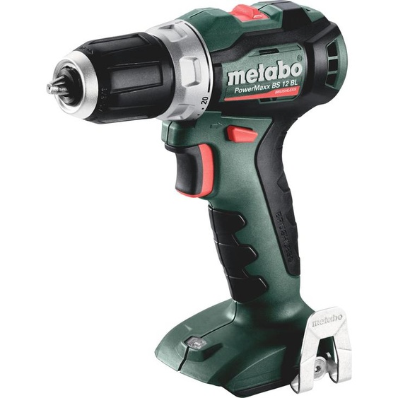 Metabo PowerMaxx BS 12 BL, Visseuse électrique, Poignée pistolet, Sans balais, Crochet de suspension, 1600 tr/min, 450 tr/min