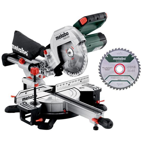 Metabo - Scie à onglet kgs 216 m Set avec fonction de traction et pcl + 2ème lame de scie hm