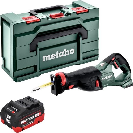Metabo SSEP 18 LT Scie sabre sans fil 18 V 32 mm + 1x batterie LiHD 10,0 Ah + Metabox - sans chargeur