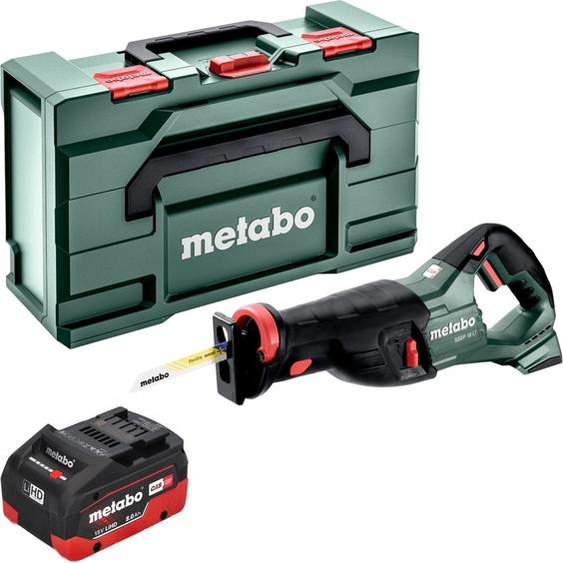 Metabo SSEP 18 LT Scie sabre sans fil 18 V 32 mm + 1x batterie LiHD 8,0 Ah + Metabox - sans chargeur