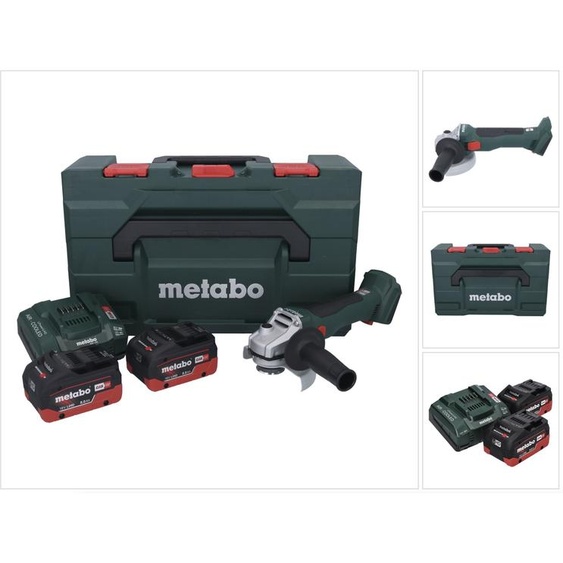 Metabo W 18 L BL 9-125 Meuleuse dangle sans fil 18 V 125 mm Brushless + 2x batterie 8,0 Ah + chargeur + metaBOX