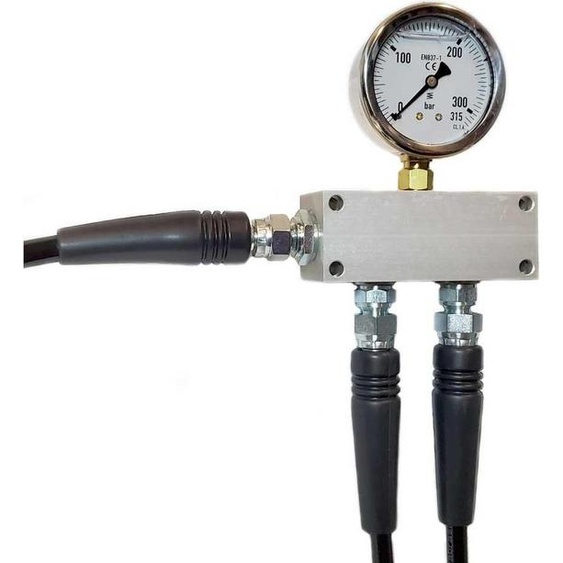 Metalsub Coltri Inlet 2 Outlets Bloc de distribution Avec manomètre Argent Argent One Size