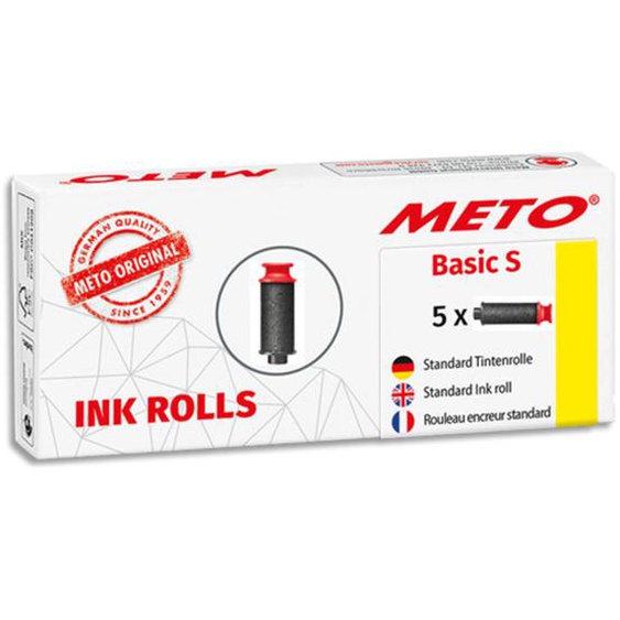 METO Pack de 5 rouleaux encreurs pour Meto Basic S 1 ligne