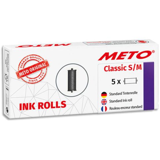 METO Pack de 5 rouleaux encreurs pour Meto Classic S & M 1 ligne et 2 lignes