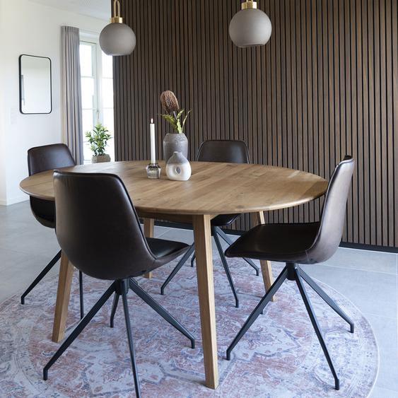 Metz - Table à manger extensible en bois 118-158x118cm - Couleur - Bois clair