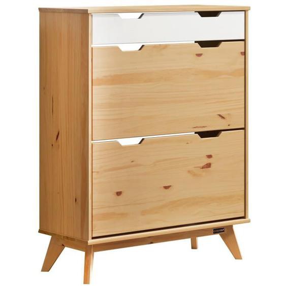 Meuble à chaussures 2 abattants Borneo style scandinave Armoire à chaussures entrée couloir 101 x 33 x 80 cm Naturel