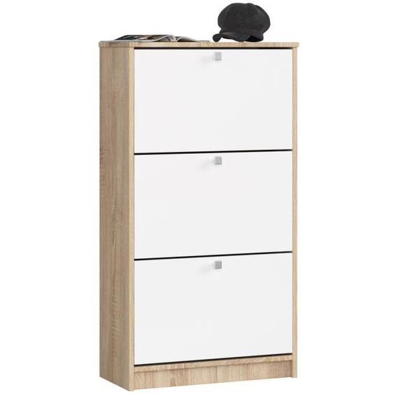 Meuble à chaussures - AKORD - Chêne Sonoma - 3 portes - 3 étagères