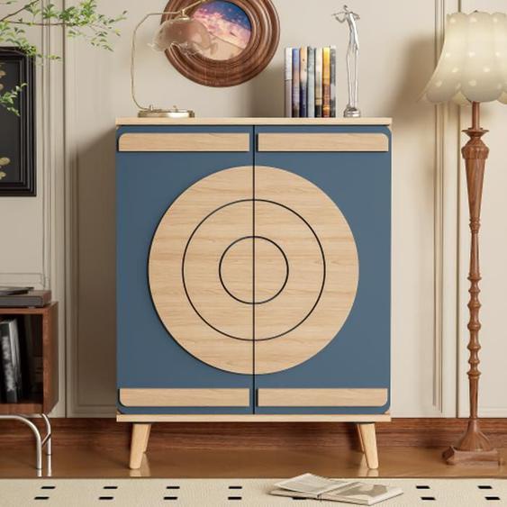 Meuble à chaussures avec 2 portes, adapté au couloir ou au bureau, 76x37x98,5 cm