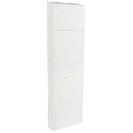 Meuble à chaussures Dpapi - Dmora - En Fer - Blanc 50x15h169 cm