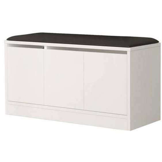 Meuble à chaussures Dpirrell - Dmora - Mélaminé  - Blanc brillant 89.6x35.5h45.8 cm
