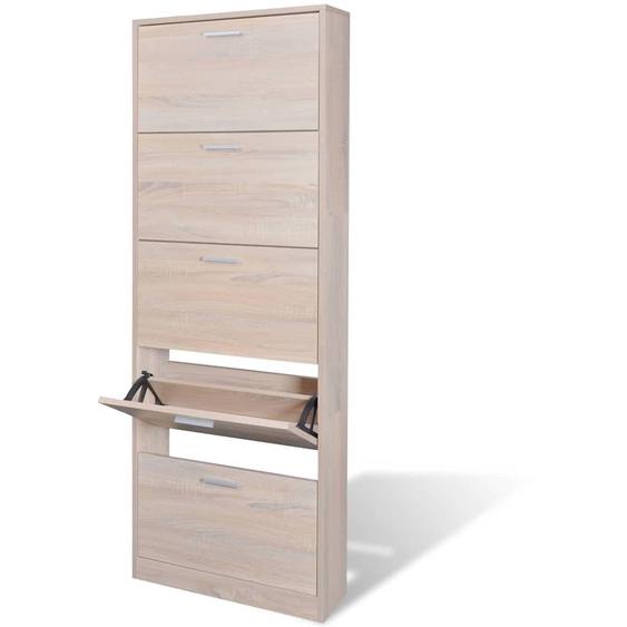 Meuble à chaussures en bois avec 5 compartiments Aspect chêne