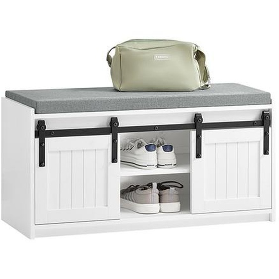 Meuble à Chaussures FSR133-K-W SoBuy - avec Porte de Grange Coulissante - L90xP35xH46 cm