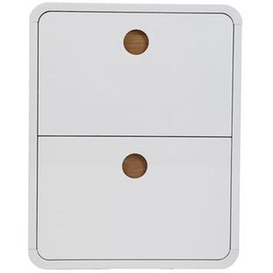 Meuble à chaussures - MILIBOO - KOPEN - 2 tiroirs - Blanc brillant - Frêne
