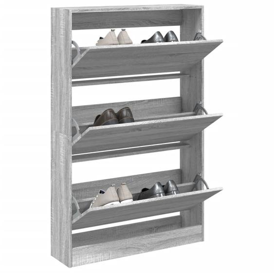 Meuble à chaussures sonoma gris 80x21x125,5cm bois dingénierie