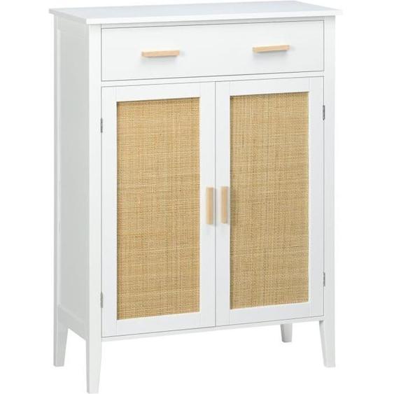 HOMCOM - Meuble à chaussures - MDF - 80x35x110cm - Blanc