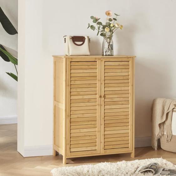 Meuble à chausures Klamp bambou 88 x 66 x 33 cm naturel