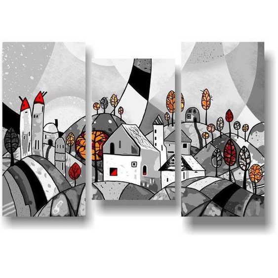 Meuble a epices - etagere a epices Contemporary living - 1553 - Set Toile 3unités. Landscape